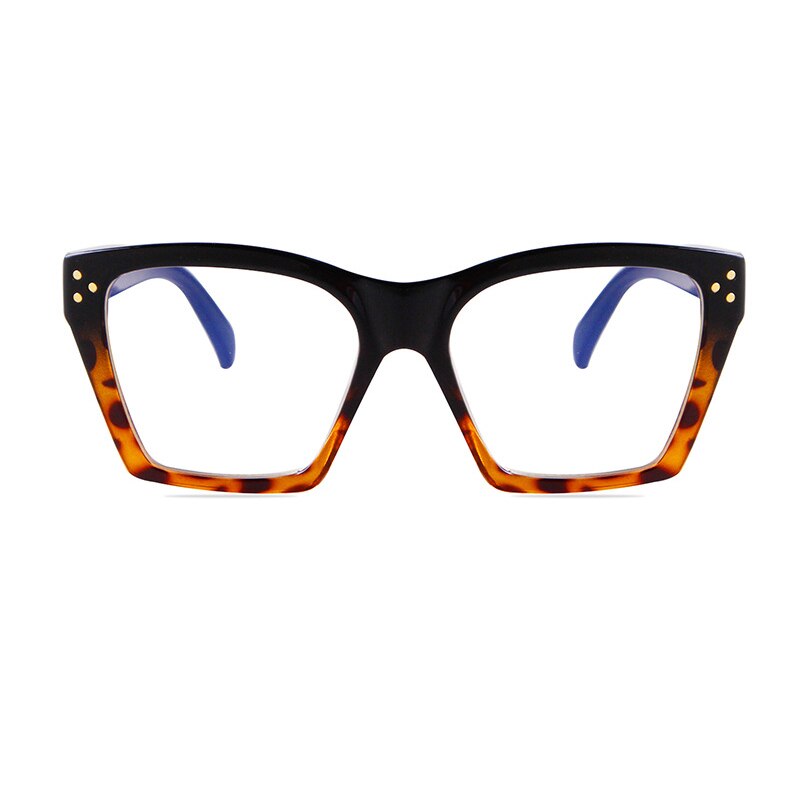 Lunettes léopard à monture carrée transparente pour femmes, verres optiques à la