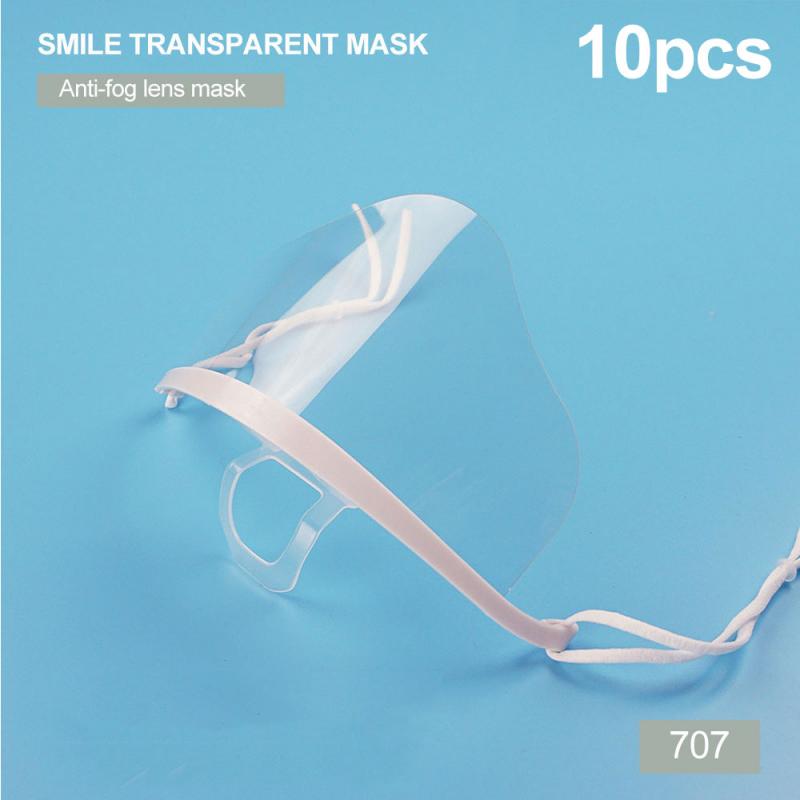 10Pcs Transparant Plastic Maskers Catering Voedsel Speciale Hotel Anti-Speeksel Anti Fog Lens Maskers Keuken Sanitaire Maskers