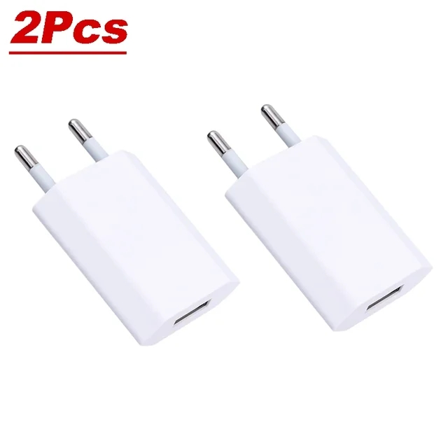 2-5 stuks 5v 1a eu ac thuis- en reis-usb-wandlader voor iphone 6 7 8 plus x  xr 11 12 13 14: Eu