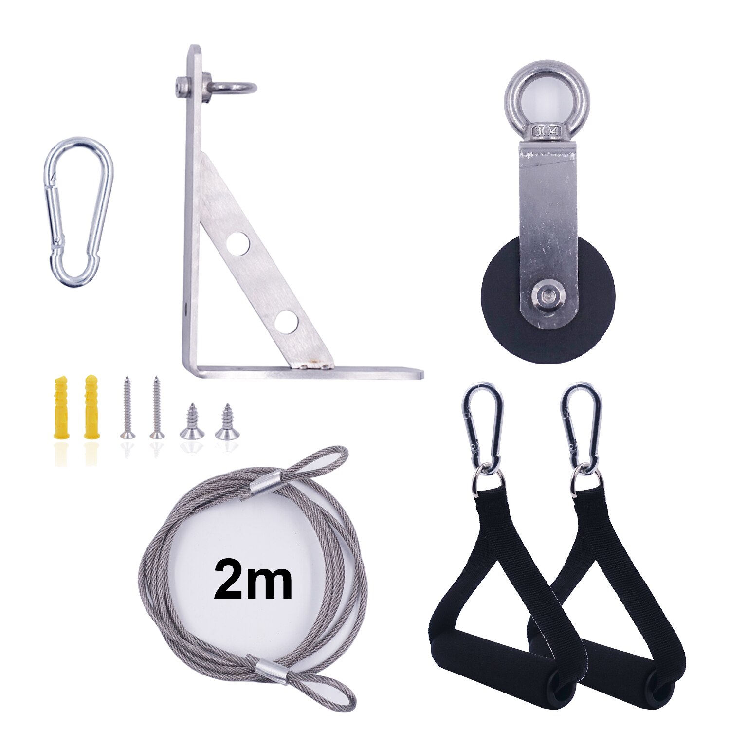 Poulie d&#39;épaule murale, support métallique, câble en acier, pour thérapie physique, soulagement de la douleur, accessoires d&#39;exercices à domicile: 2m set