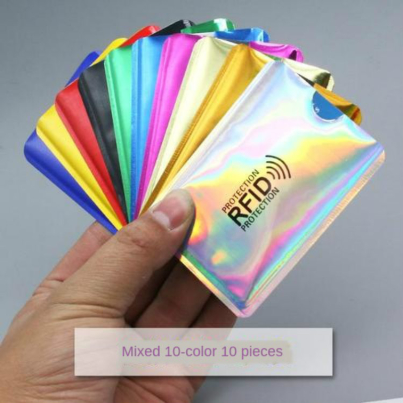 10 stücke Anti Rfid Kreditkarte Halfter Blockierung Leser sperren Blocker Bank Karten Schutz Abschirmung Tasche Bunte Anti-diebstahl karte fallen: Himmel Blau