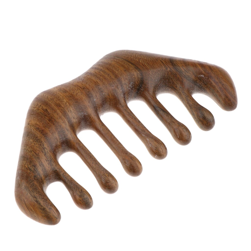 Seamless Handmade Anti-Static Wide Teeth Natural Green Sandalwood Massage Detangling Hair Comb