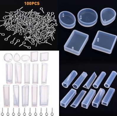 1 Set Silicone Mold Ketting Earring Hanger Siliconen Uv Hars Diy Klei Epoxy Hars Gieten Mallen Set Voor Sieraden Maken