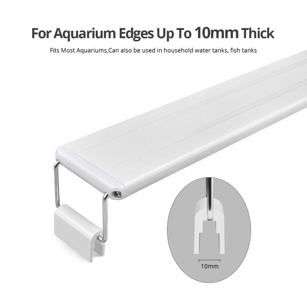 Akvaarion led-valaistus 18-74cm vesikasvin akvaariovalo laajennettavilla kiinnikkeillä valkoinen ja sininen valaisin akvaarioon