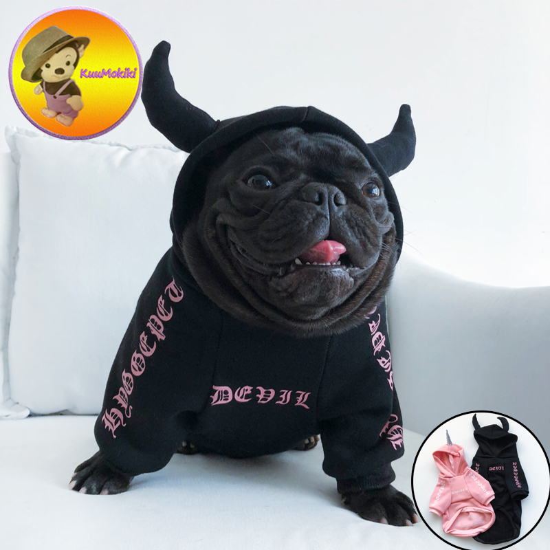 Ropa de perro cachorro de XS-2XL Vestidos mascotas perros diablo unicornio disfraz mascota abrigos para gato perro Bulldog francés ropa de Halloween