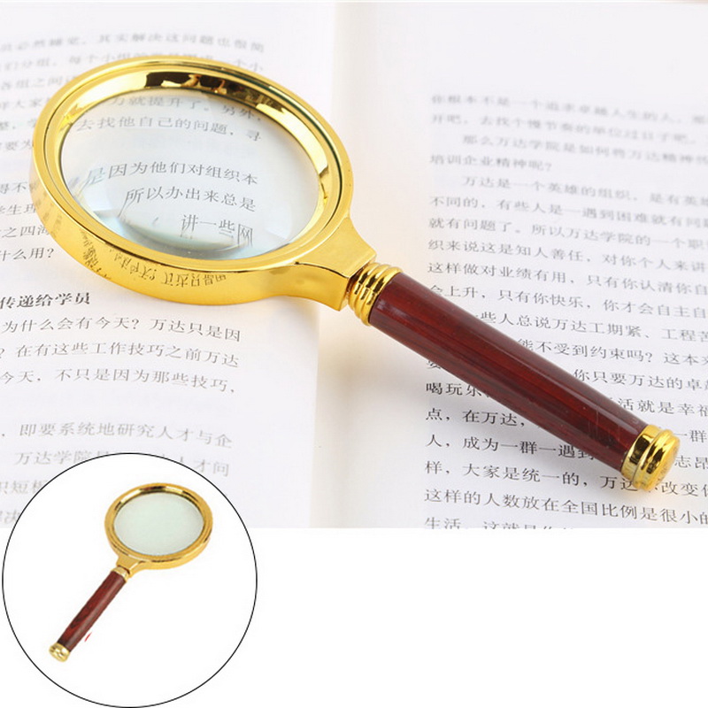 60mm 70mm 80mm Portable Handheld 10X Magnifying Glass Retro Handle Magnifier Eye Loupe Glass magnifier