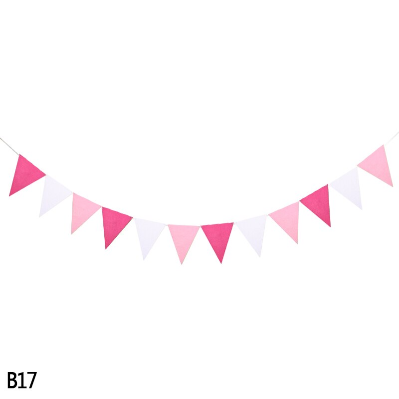 2.5m 12 flaggor bunting banderoller vimpel non-woven girlander flaggor baby shower bröllopsfest vimplar hängande girlander dekor tillbehör: B17