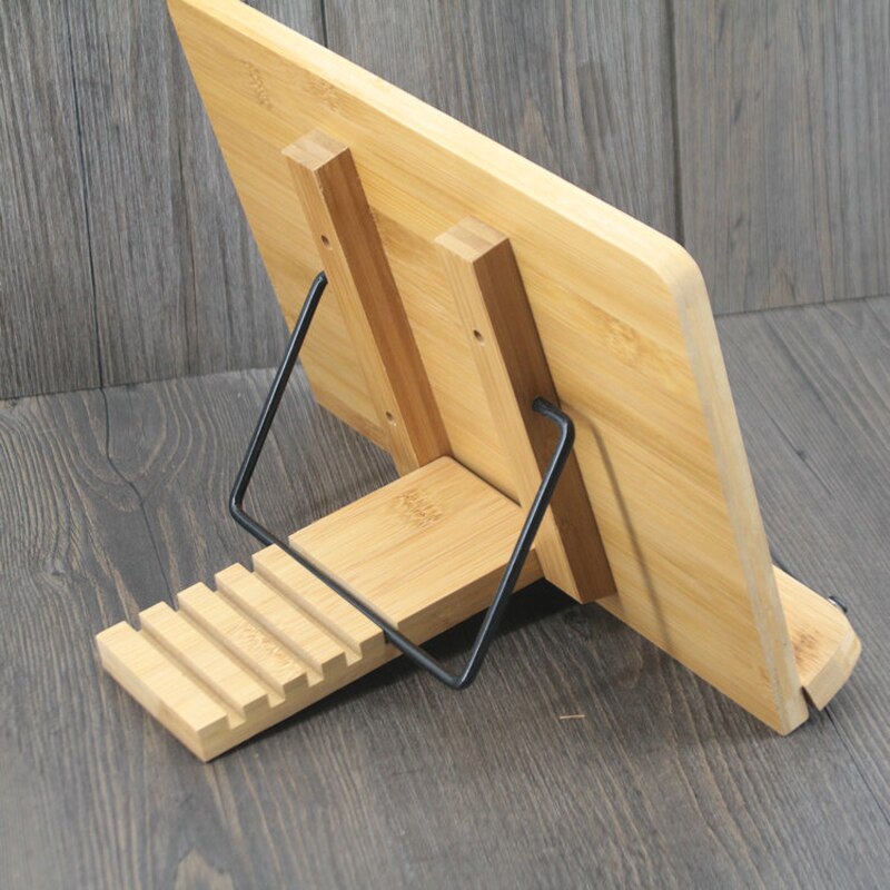Descanso para livros ajustável, tablet, em madeira, suporte dobrável para livros, cookbook, tablet, suporte de estante, estante, material de escritório
