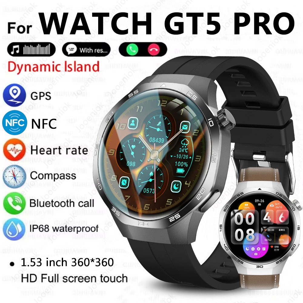 Nowy inteligentny zegarek GPS dla mężczyzn Huawei GT5 zawodowiec szafir HD Ekran tętna BluetoothCall NFC IP68 Wodoodporny zdrowy Smartwatch