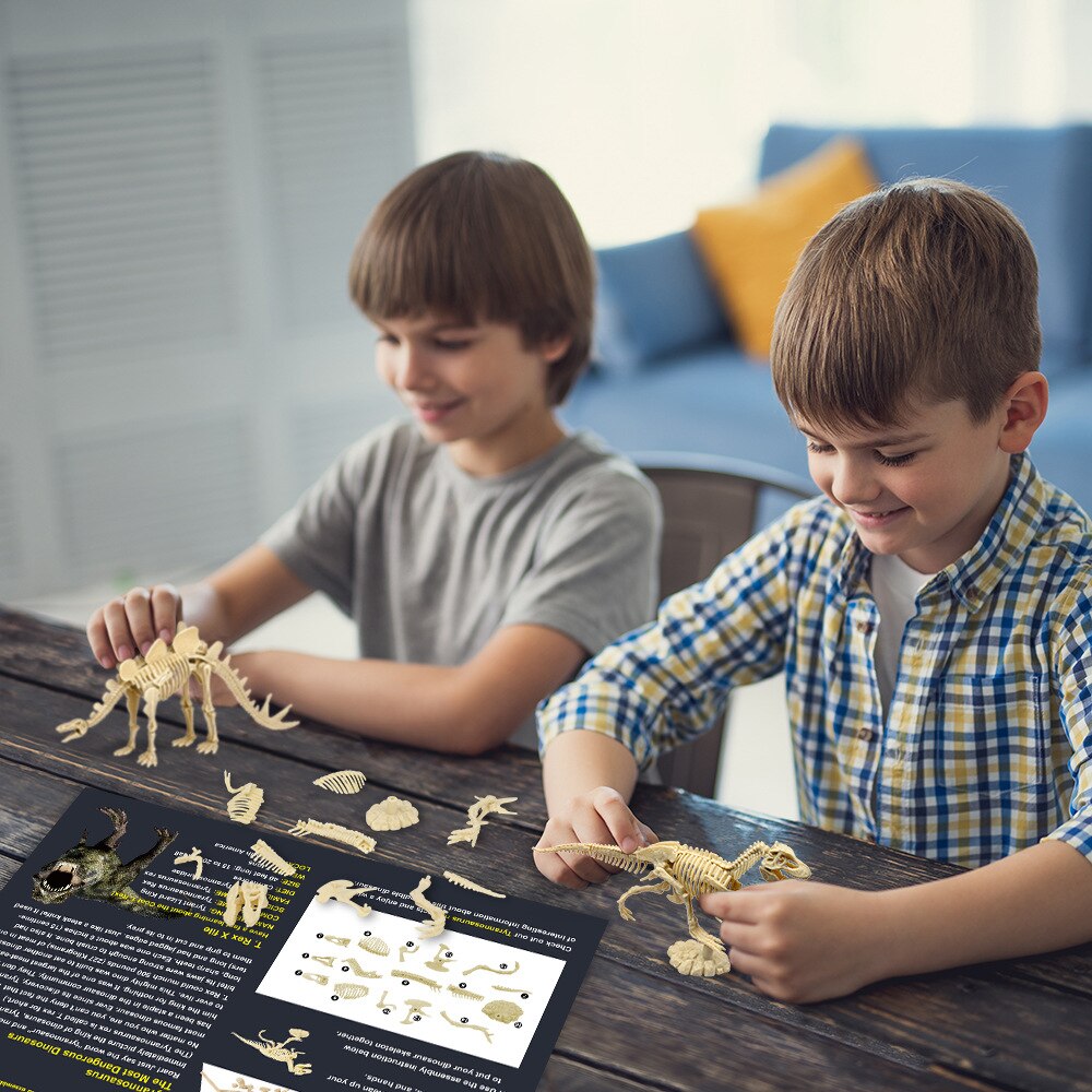 Jurassic world kids toys archaeological excavation Cretaceous animal model skeleton simulation dinosaur toy puzzle assembly