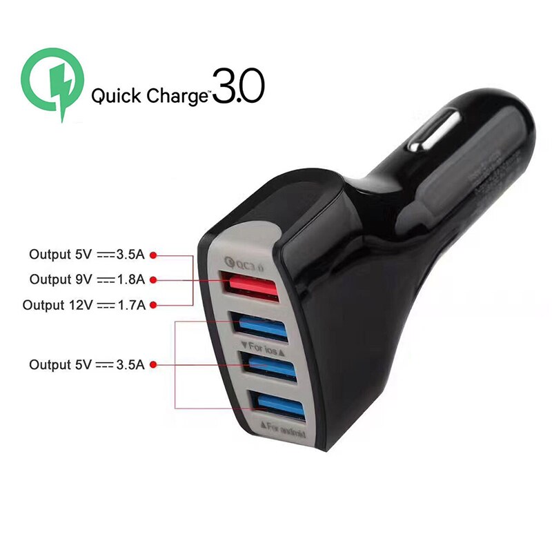 12v usb bil cigarettænderstik opladning til telefon  qc 3.0 hurtigoplader universal biler usb splitter auto mobil opladning