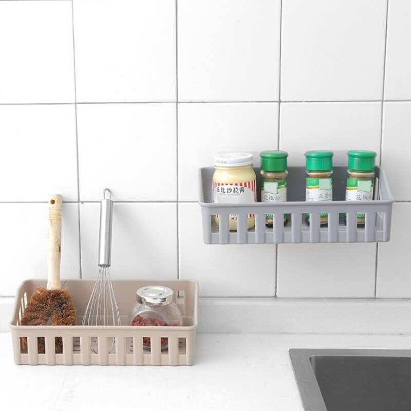Estante de pared, cestas de baño, estante para baño o cocina, estante de baño, doble succión, plástico fuerte, sin residuos, ventosa para ducha