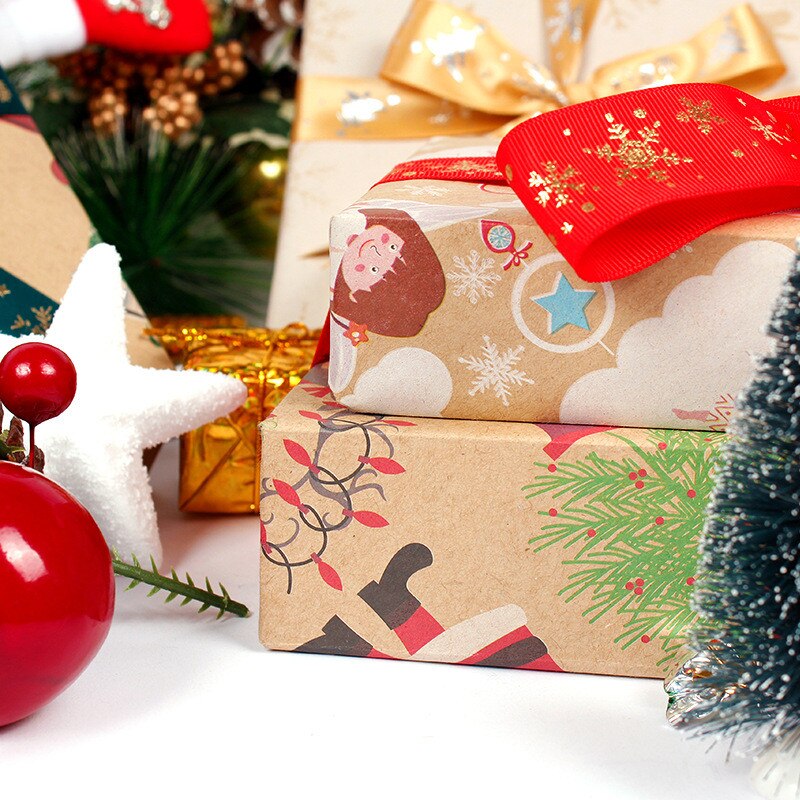 50*70cm julepynt til hjemmet elgpapir jul bryllup grøn dekoration emballage år