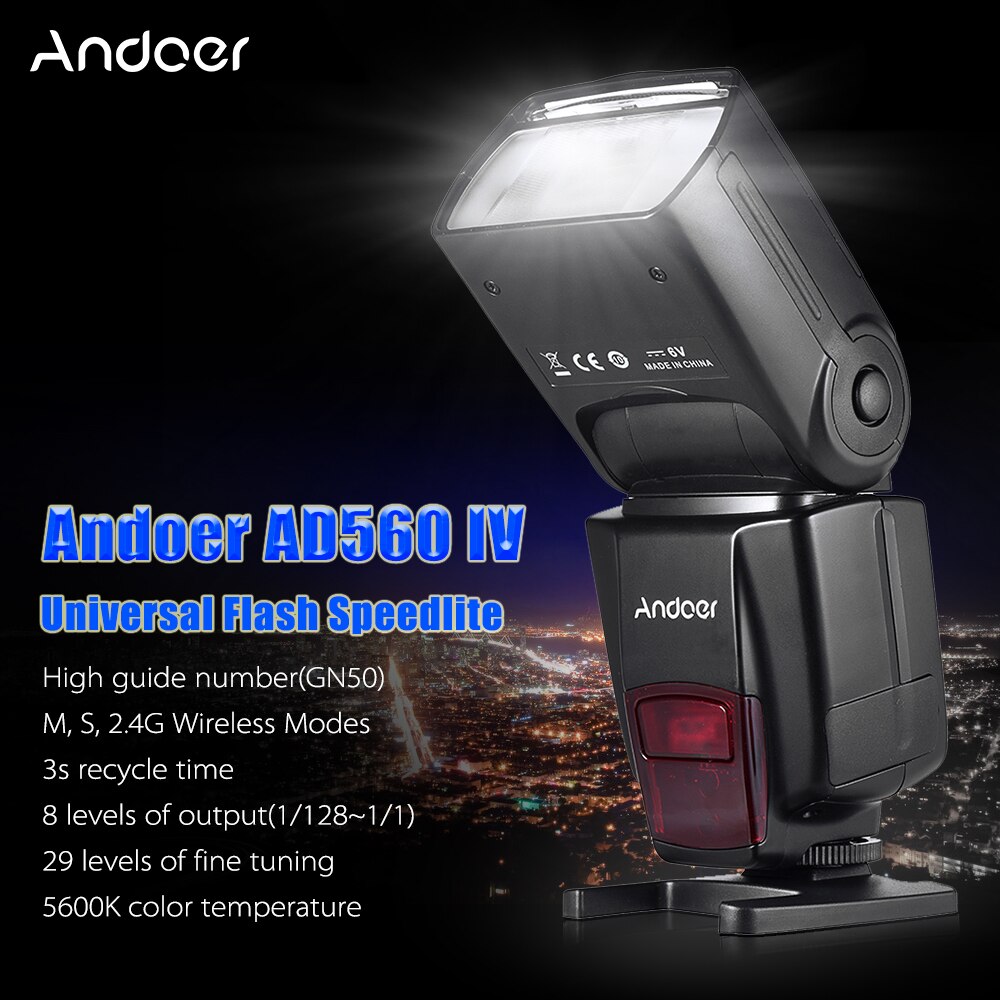 Andoer AD560 2,4G kabellos an-kamera Sklave Blitz Speedlite für Kanon Nikon Olymp Pentax Sony A7 A7 II a7S A7R A7S II