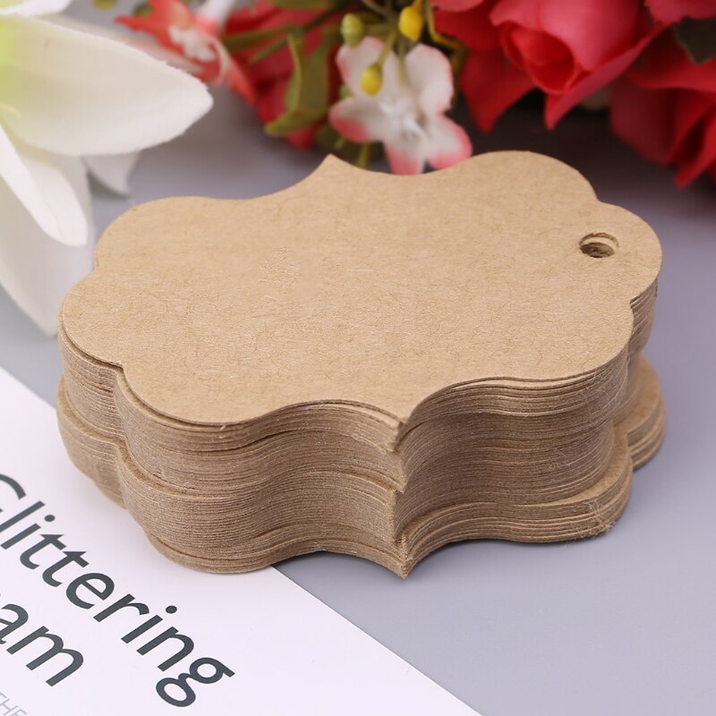 50x Trouwkaarten Kaart Kraft Craft Gunsten Hang Tags Prijs Label