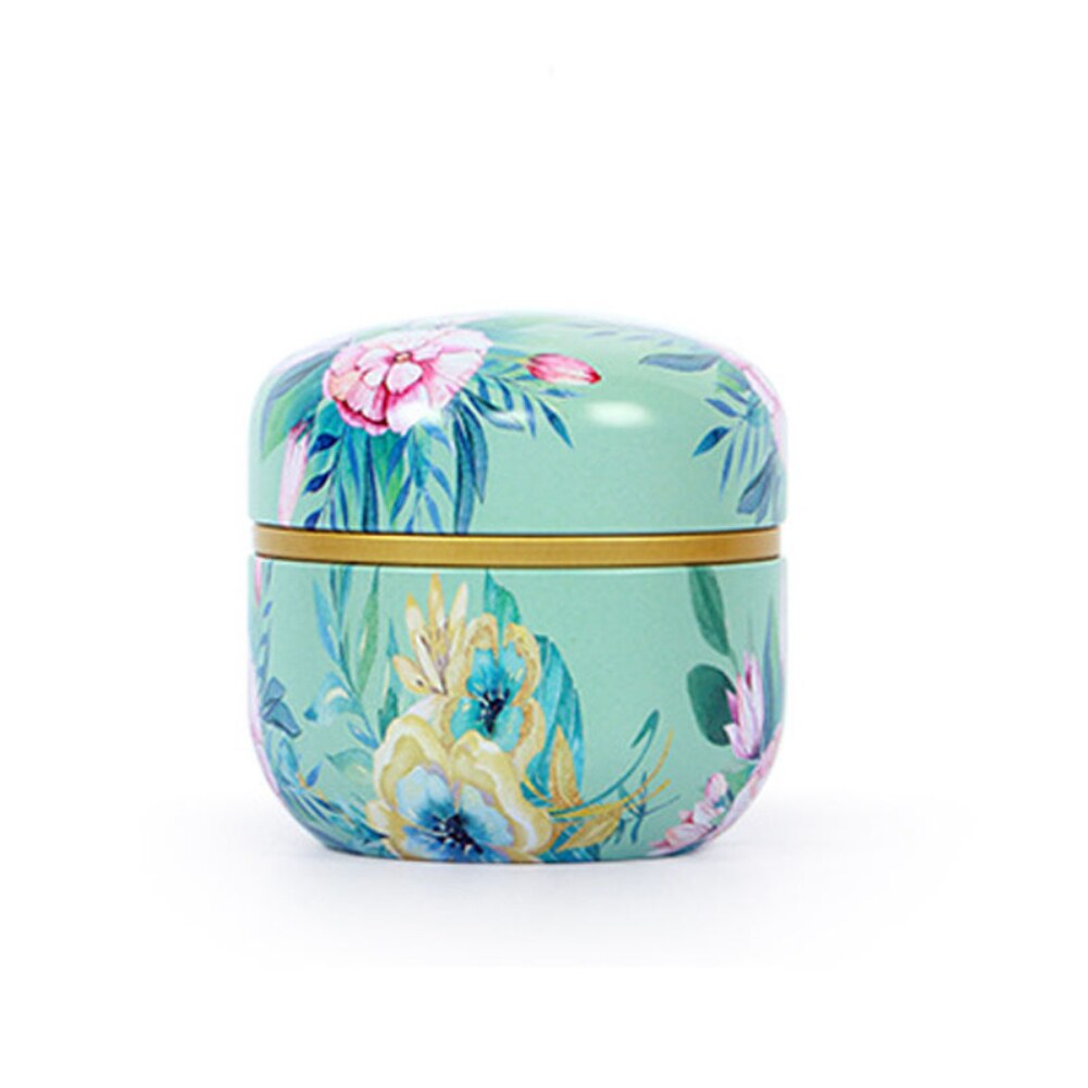 Japanse Stijl Bloem Rose Thee Box Ronde Vorm Blik Opbergdoos Candy Cookie Container Thee Jar Blikjes Case: B