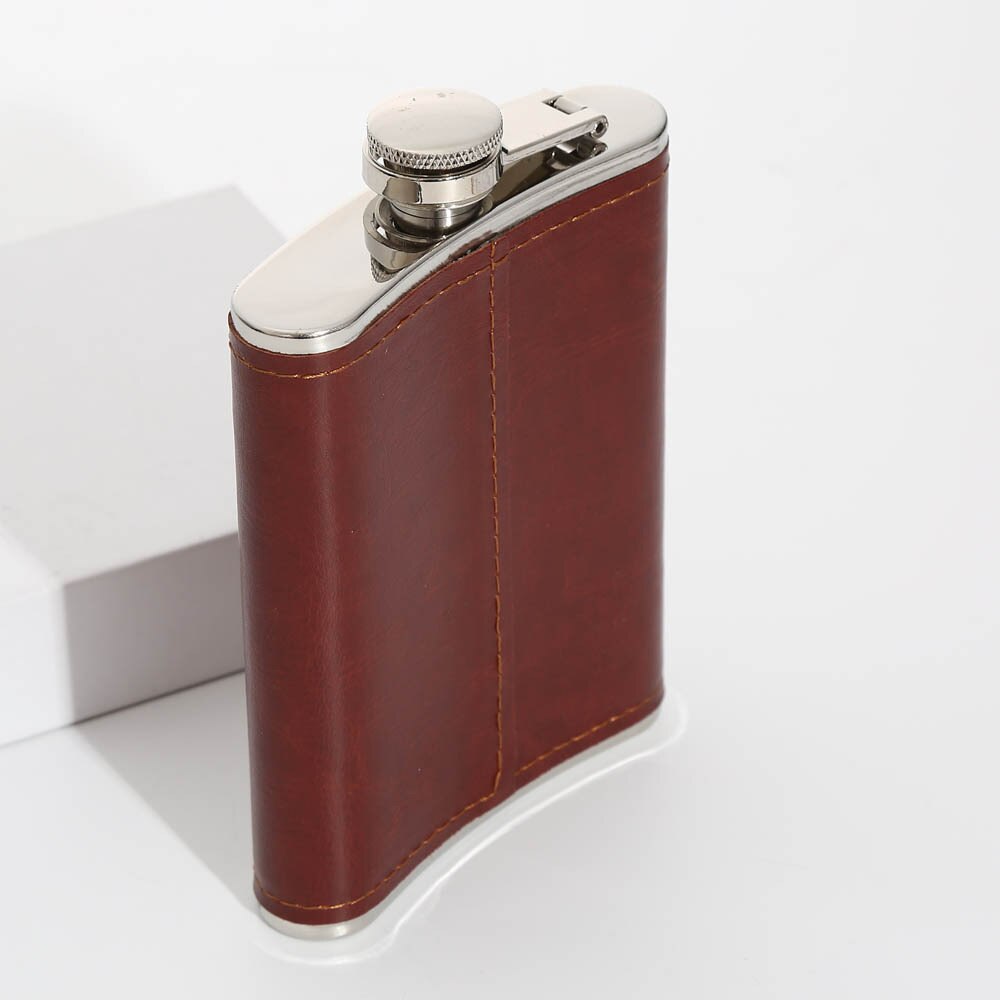 8oz hip flask stainless steel 304 with pu
