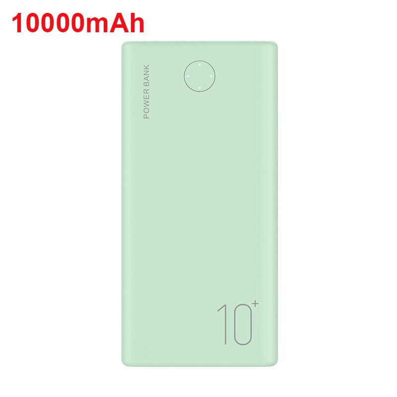 Banco de energía portátil, cargador de batería externo de 10000mAh, 2.1A, cargador rápido para iPhone, Huawei, Samsung, Xiaomi: Green 10000mAh