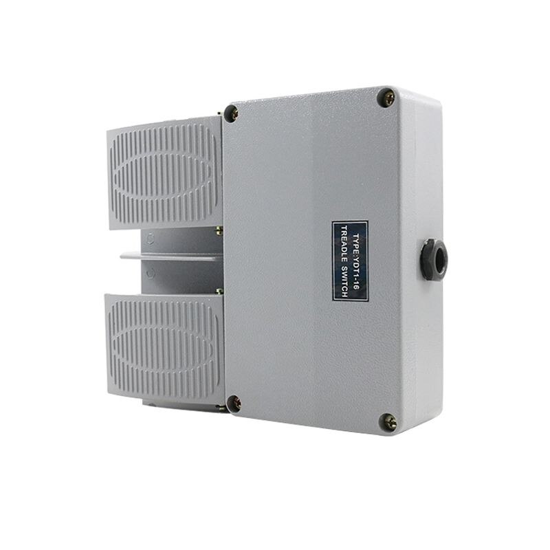 Foot switch YDT1-16 aluminum shell gray double pedal switch machine tool accessories switch