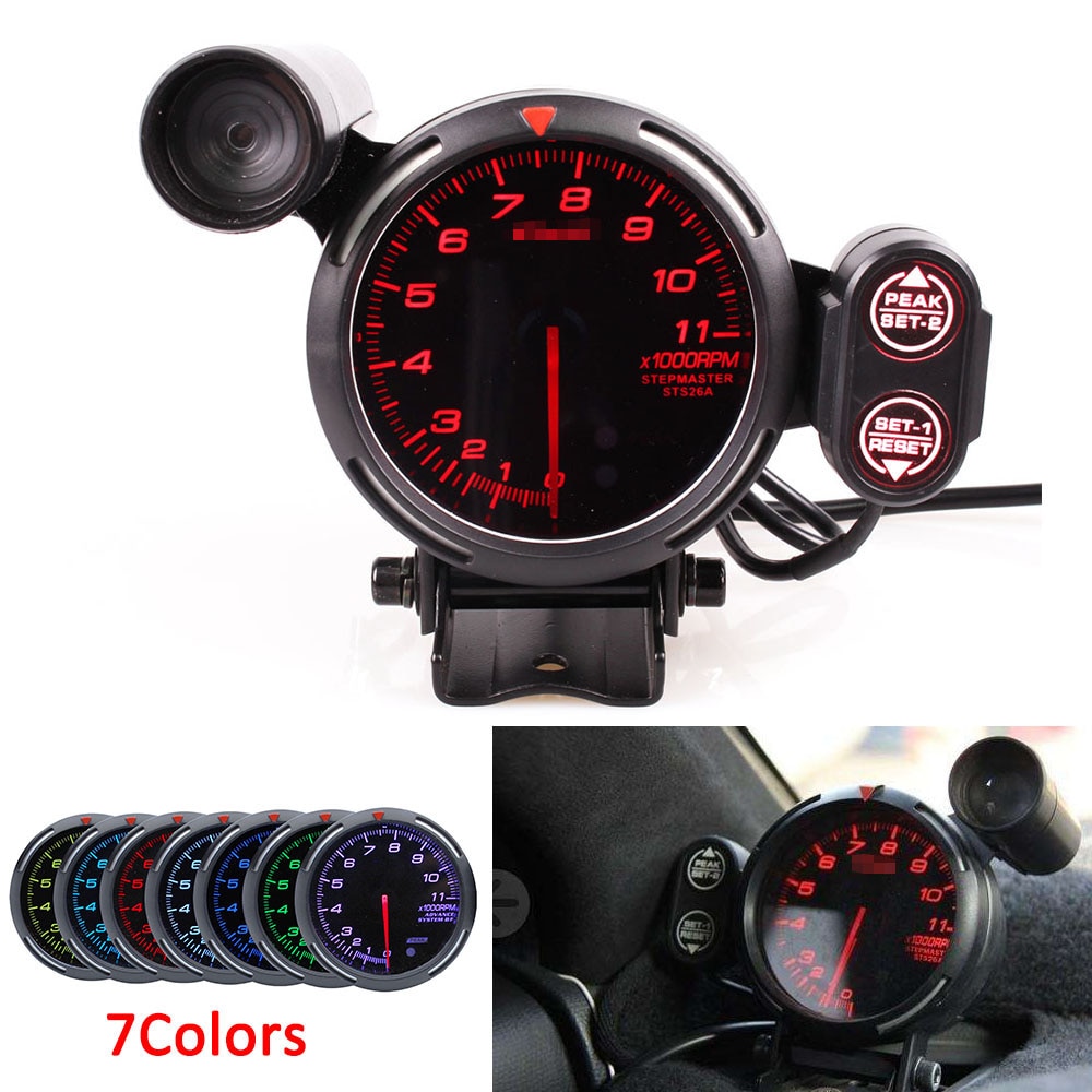 Defi BF 3.75 Inch 80mm 7 Colors 0-11000 RPM Tachometer Gauge RPM Gauge Stepper Motor with Car Shift Light For Auto Car