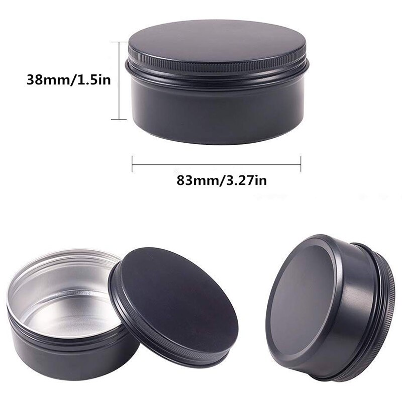 5 Oz 12 paczek czarne okrągłe aluminiowe puszki cynowane przykrętrzcinowy metalowe puszki stalowe puste slipy próbkowe pojemniki kosmetyczne robić przechowywania narządów