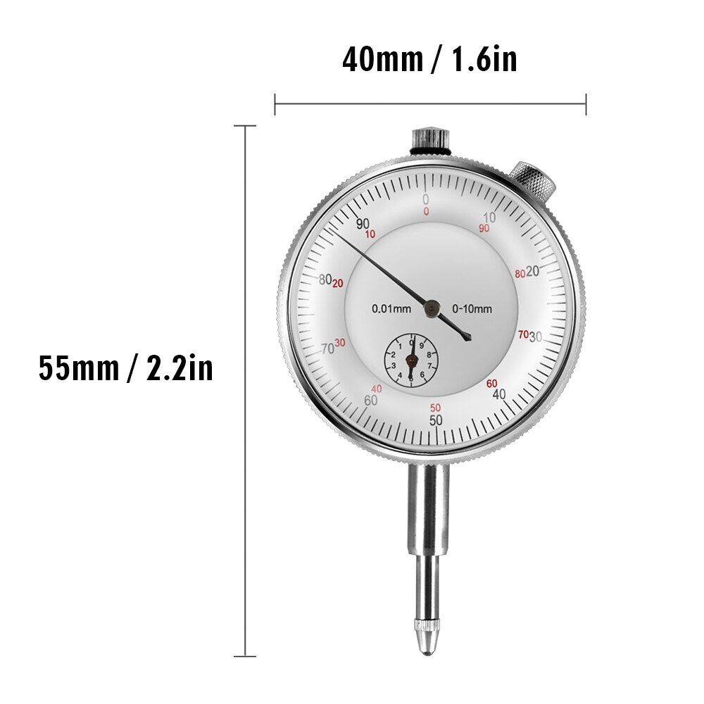 Dial Indicator 0-10mm 0.01mm Accuracy Measuring Instrument Dial Gauge Micrometer Tools Portable Dial Test Indicator