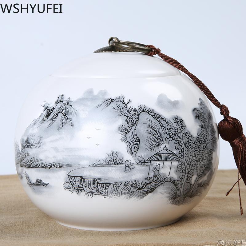 Large capacity Ceramic Tea Caddy Portable Sealed travel Tea Jar Candy coffee Storage Spice Container Tea Boxes storage tank