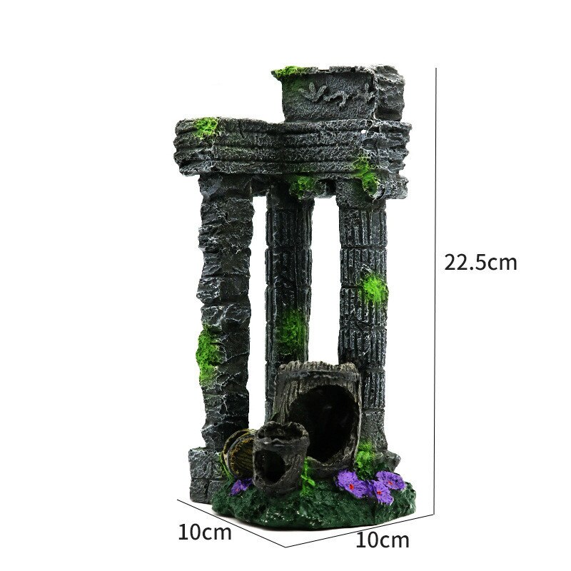 Artificial Aquarium Decoration Accessories Roman Column Fish Tank Landscaping Ruins Column Stone Cave Rock Ornaments Decor: 1