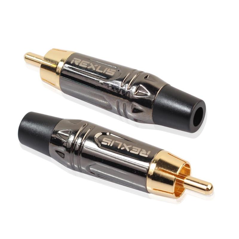 Convertisseur adaptateur RCA Afdapter plaqué or pour connecteur mâle RCA pour haut-parleur Audio pour câbles audio