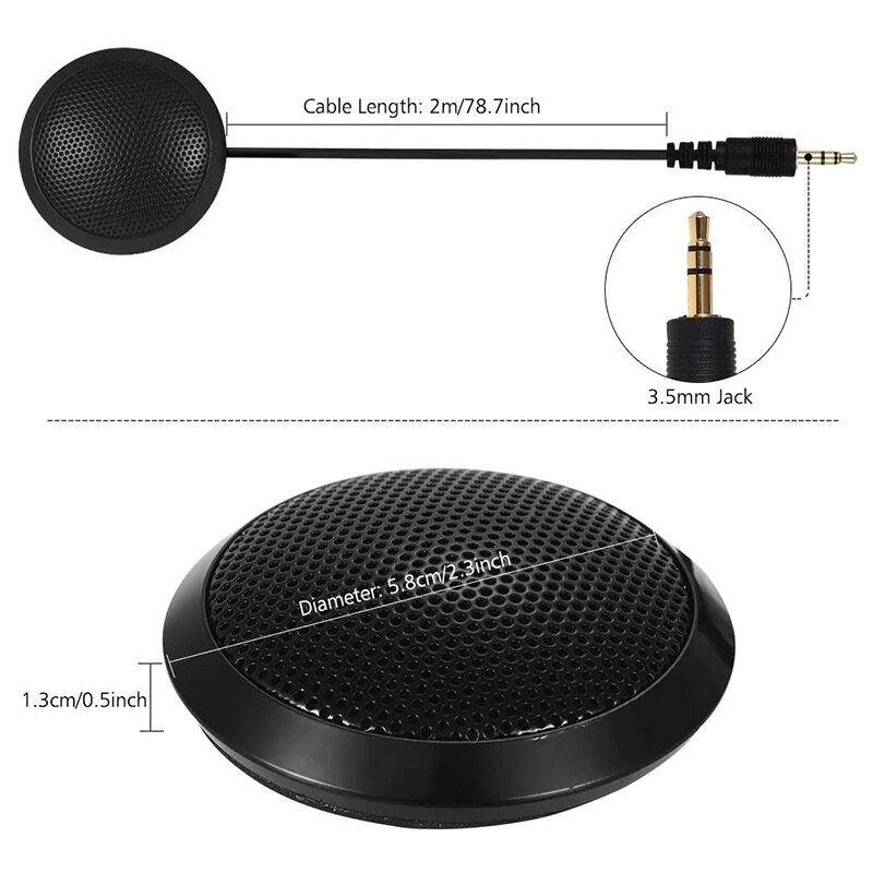 Microphone, Desktop Omni-Directional Microphone with 3.5mm Jack for Computers Laptop