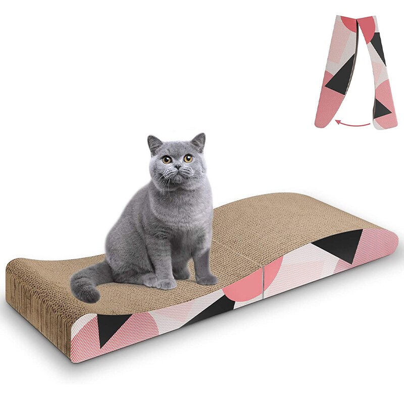 Pet Cat Scratcher Cardboard Corrugated Scratch Pad Cat Scratcher Lounge kitty Beds for Furniture Protection Cat Training Toys: curve