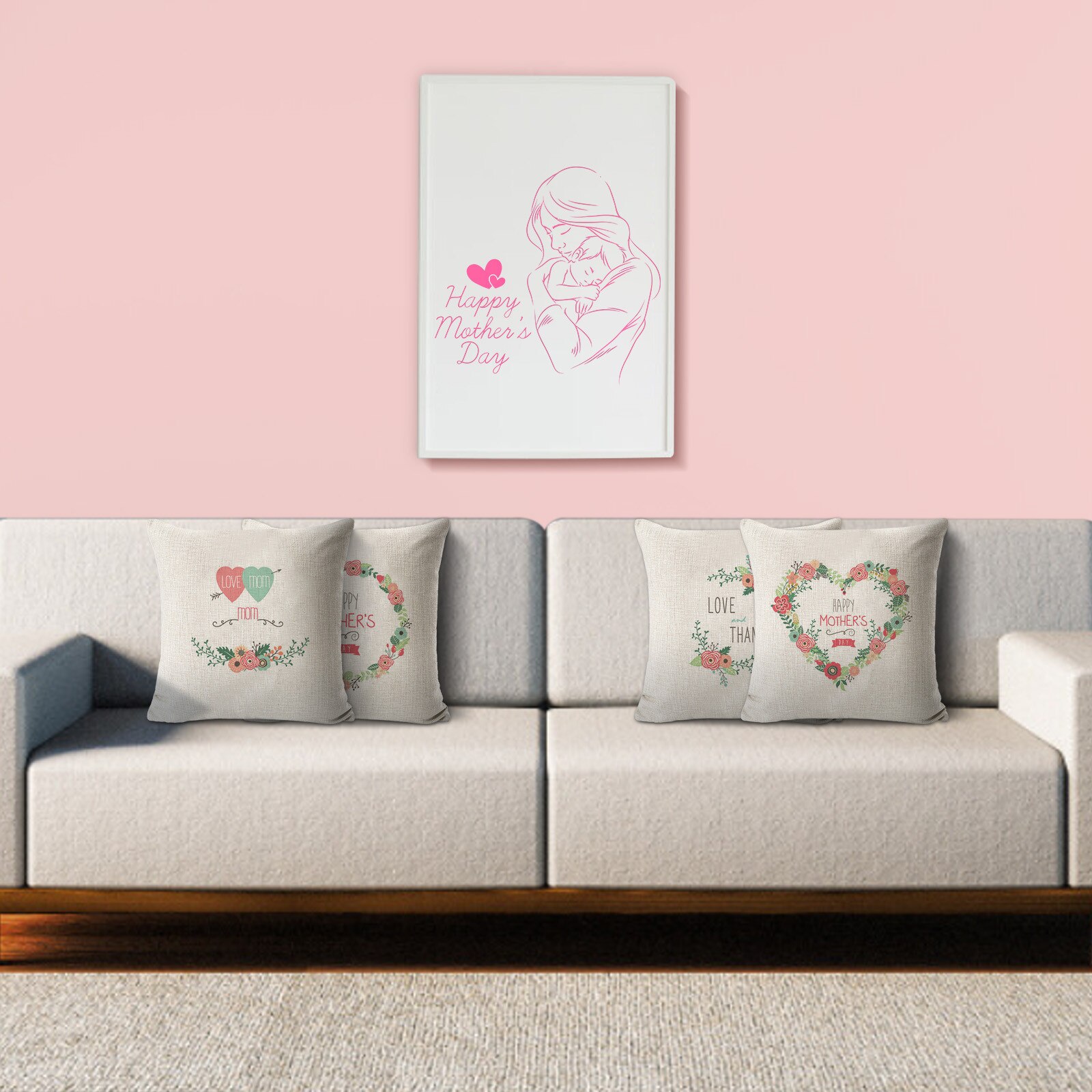 Cojín con estampado de letras para sofá, funda de almohada de 45x45 cm, decoración para el hogar,