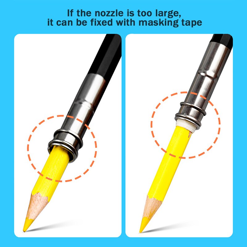Single/Dual Head Pencil Extender Holder Adjustable Round/Triangle/Hexagonal Pencils Connect Penholder Metal/Wood Extension Rod