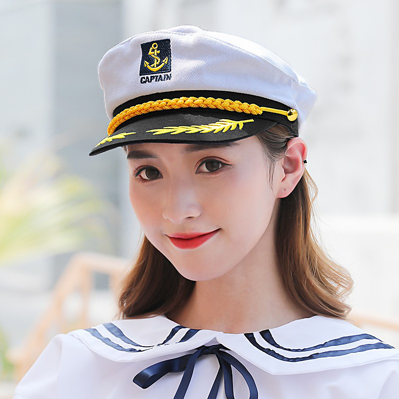 Sombrero de capitán marinero yate para adultos, sombrero de ajustable para hombres y mujeres, vestido de baile de maquillaje, evento, excelentes accesorios elegantes