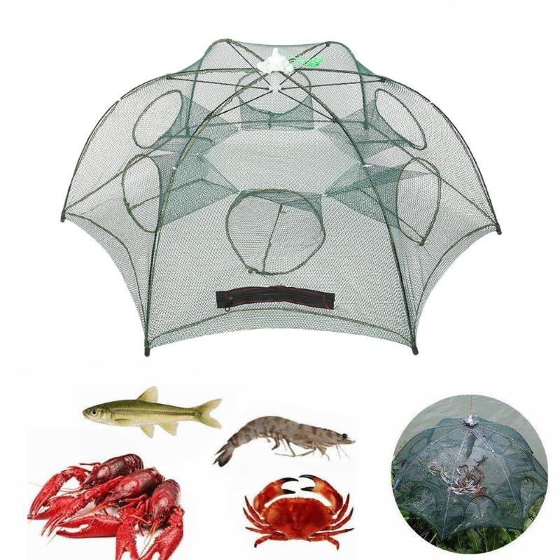 Folding Portable Automatic Fishing Net Fish Minnow Shrimp Crab MeshFoldable Crab Fish Trap Cast Net Cast Folding Fishing Trap