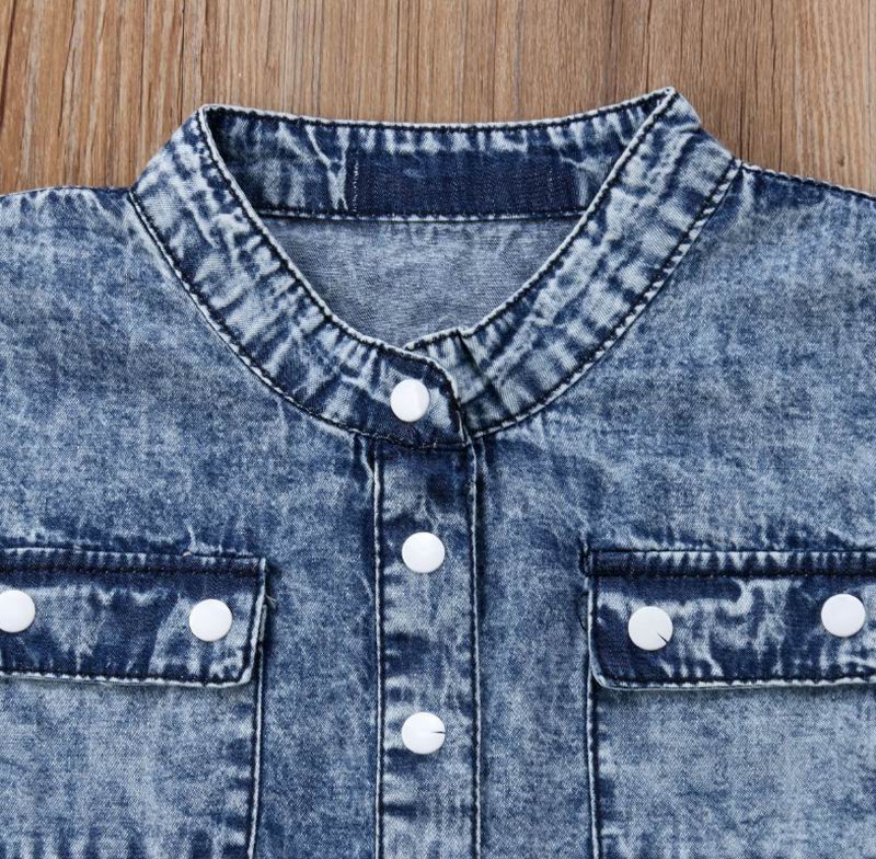 Baby Meisje Denim Overall Jeans Kinderen Broek Boog Mouwloze Mode Jumpsuit Baby Kleding 2-6Y E25673