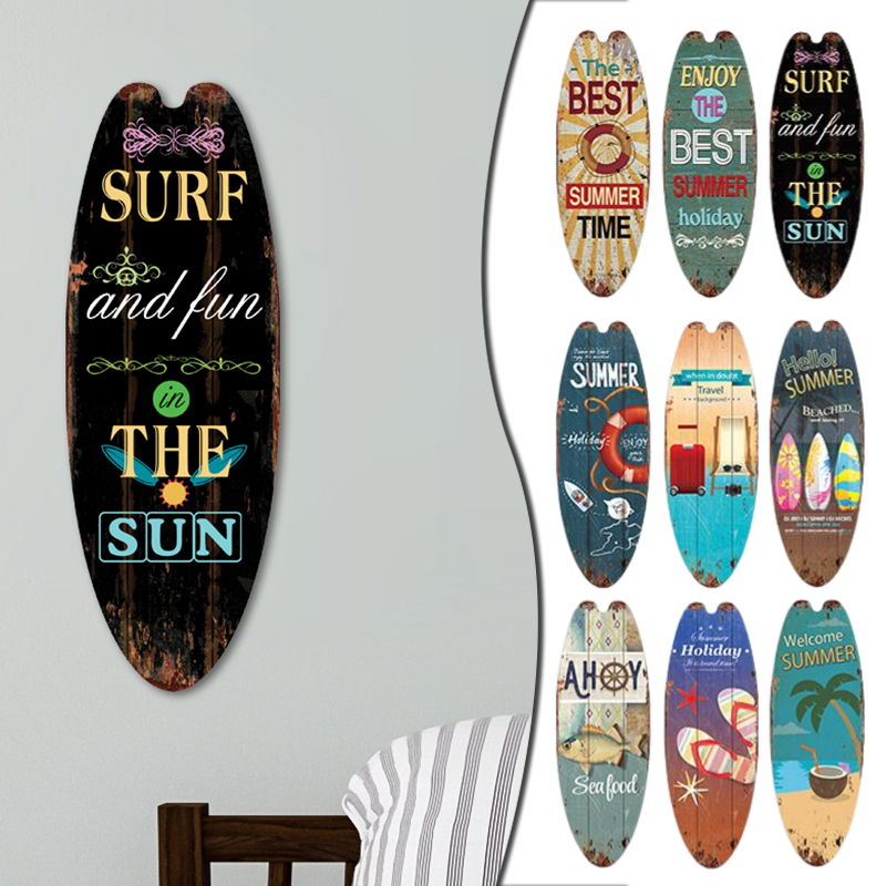 Mini kleine surfplank muur hangende houten bord strand decor tropische bar muur decor Welkom bij paradijs deurbord voor thuiskamer