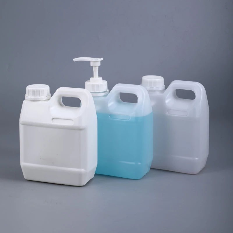 1000ML Plastic Jerry Can Square Storage Container HDPE liquid Refillable bottle Alcohol Disinfectant Container 1Pcs