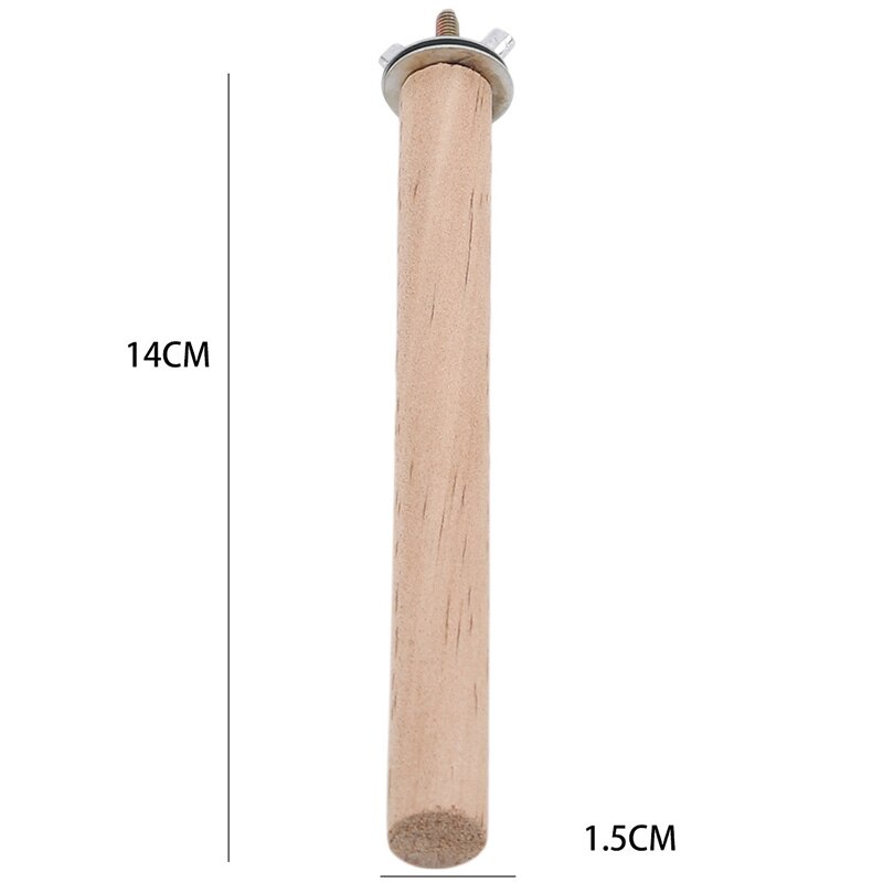 Perchero colgante de madera en bruto para loros y mascotas de 10/14/20/25cm, perchas para jaula de pájaros y Mascotas: Wood color 1.5-14cm