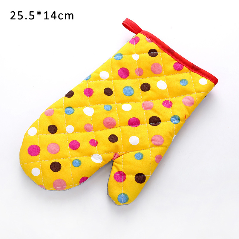 1 Piece Cute Non-slip Yellow Gray Cotton Nordic Kitchen Cooking Microwave Gloves Baking BBQ Potholders Oven Mitts: Rose Red