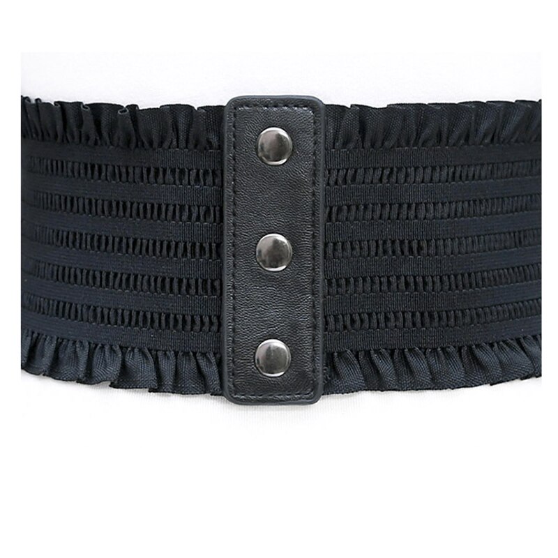 Cinturón ancho de cuero PU suave para mujer, corsé de encaje blanco y negro, cinturón femenino para vestido de boda