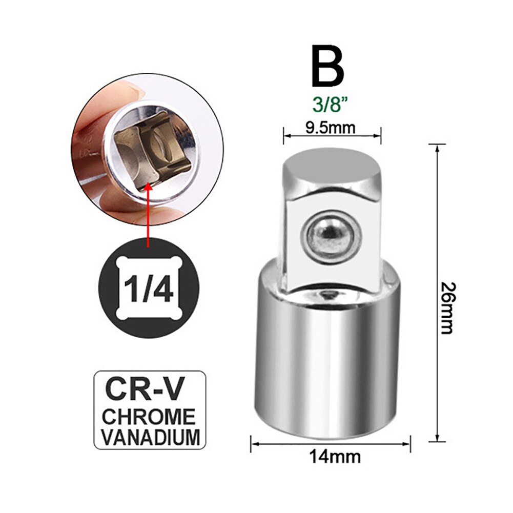 Llave de carraca para el hogar, 6 uds., adaptador de manga de cabeza, llave de carraca grande 1/2 Fly 3/8