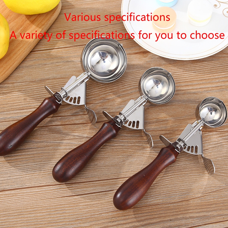 Ice Cream Scoops with Trigger Stainless Steel Cookie Scoop for Baking Cookie Ice Cream Cupcake Muffin Meatball S/M/L