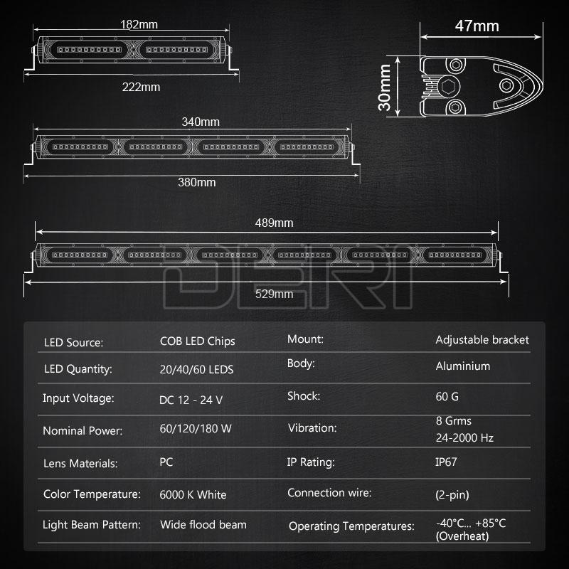 Slim LED Light Bar 7&#39;&#39; 13&#39;&#39; 20&#39;&#39; inch Offroad Flood beam Led Bar 4x4 Auto Driving Light for Lada Truck SUV ATV Niva 12V 24V