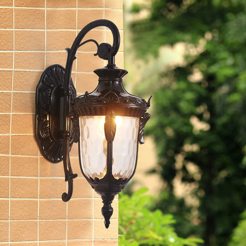 Sandiy udendørs væglampe retro veranda lampe udvendig natterlampe til hus hoveddør garage terrasse bronze+glas  e27