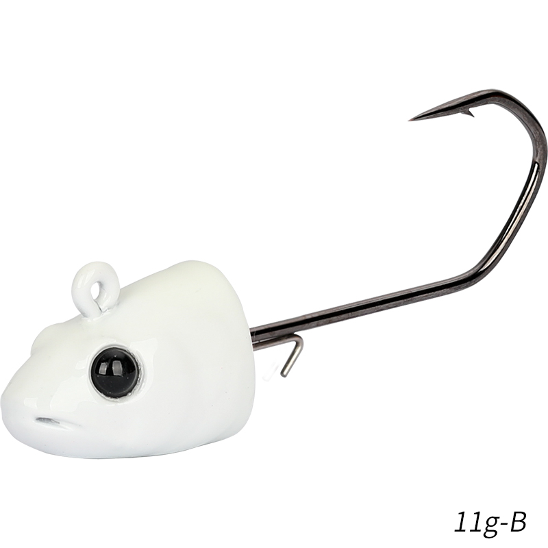 TSURINOYA-anzuelos de cabeza plomada de 11g y 14g, señuelo suave para pesca en aguas profundas, aparejos de Metal, accesorios de pesca: TSU-JIG HOOKS-11g-B