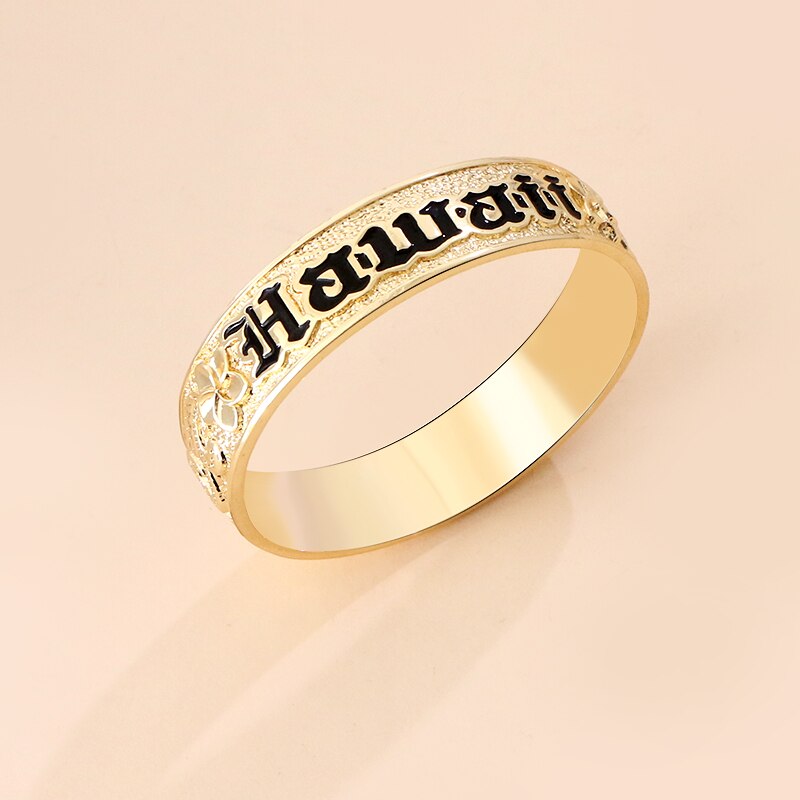 KOMI Inner Diameter 7 CM 100G Hawaii Samoa Marshall Polynesian Pohnpei Chuuk Tonga Words Man Woman Closed Bracelet Bangle GJZ389