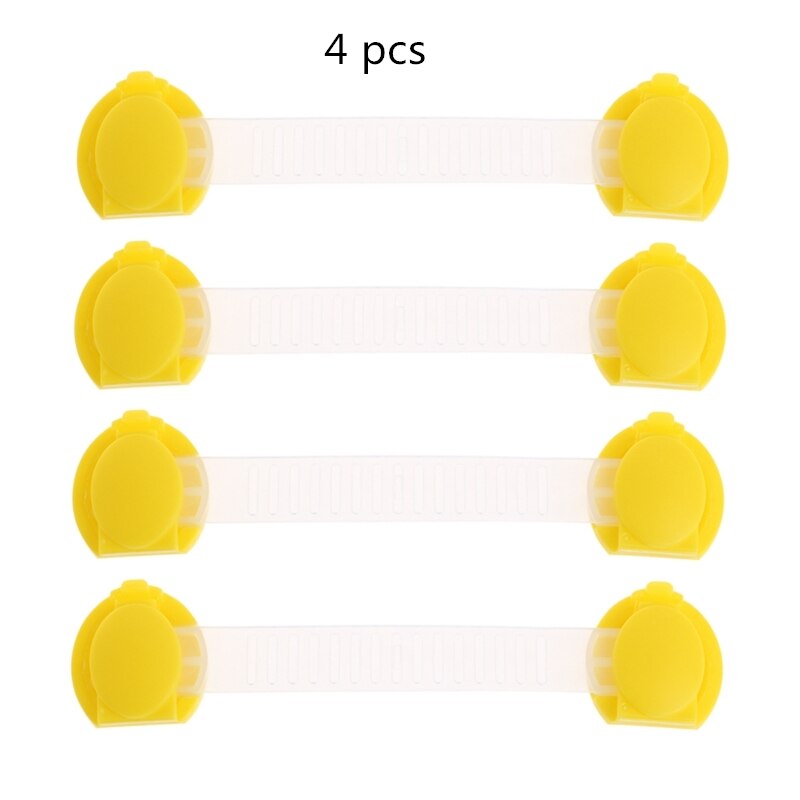15cm bebé de seguridad Seguridad de tiras y bloqueos de armario Cierre de plástico para niños armario de protección infantil bloqueador bebé cerradura de seguridad para cajón: 4pcs yellow