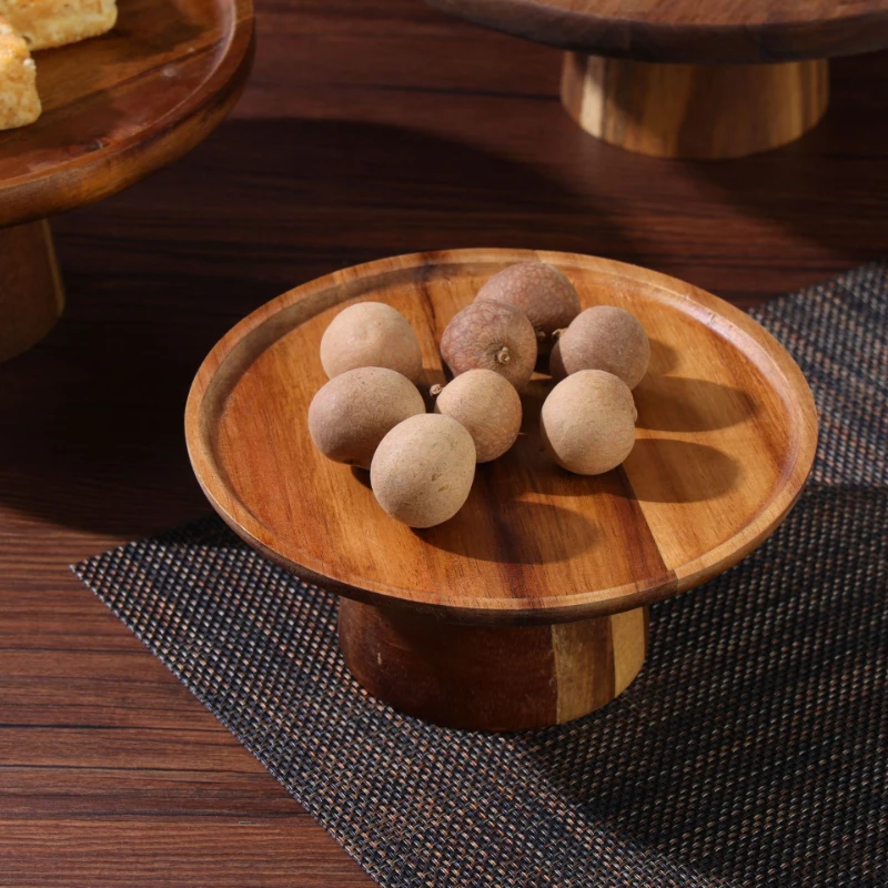 Support à gâteaux 1 pièces, grand plateau en bois, présentoir à gâteaux, assiette à fruits, vaisselle, supports à gâteaux, assiette à Dessert pour collations
