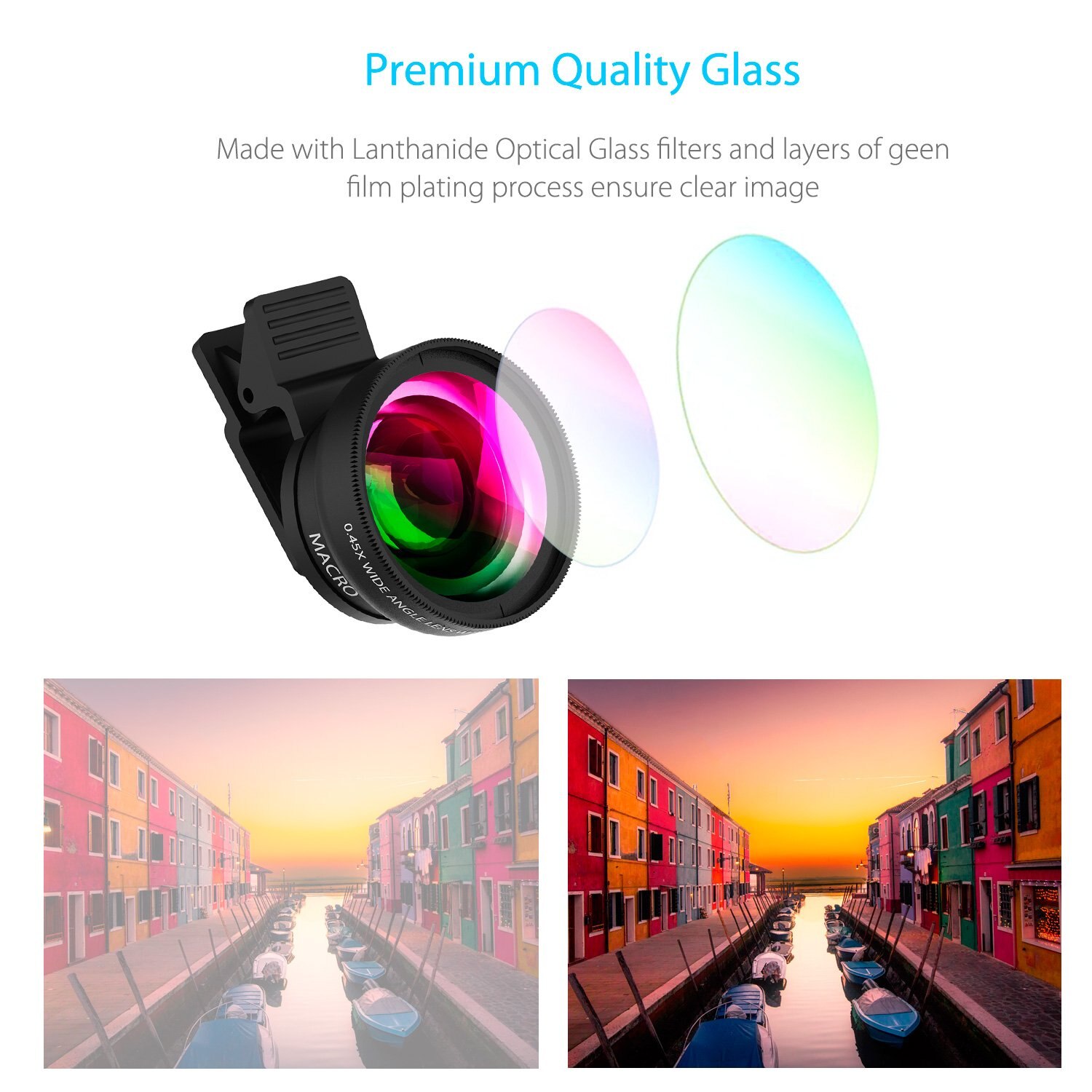 New4k-lente de macro para smartphone hd super 12.5x, lente grande angular 0,45x, lente de vidro óptico, kit de câmera para celular, anti-distorção
